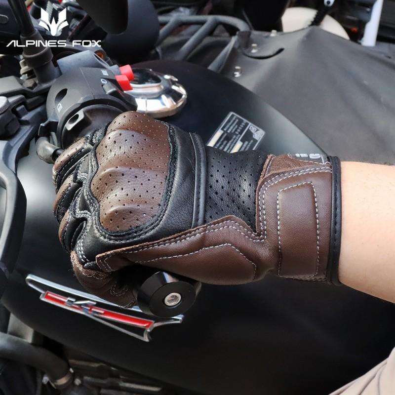 Real Leather Motorcycle Gloves Men Women Full Finger Touchscreen Windproof Riding Gear All Season