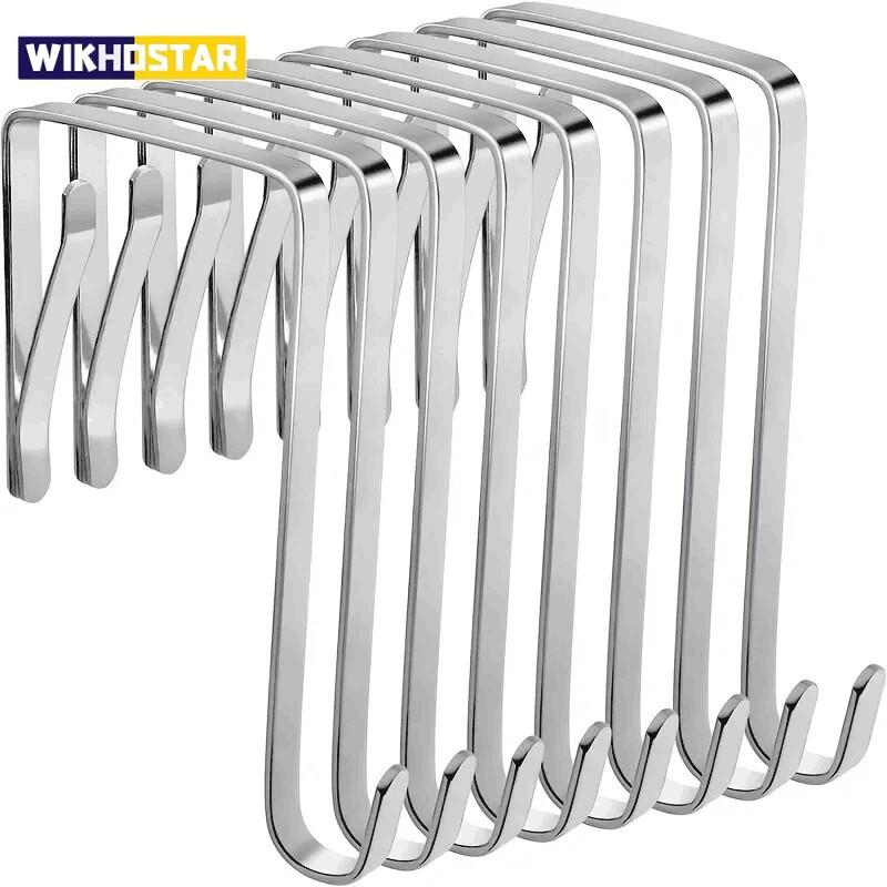 8 PCS Crochets au-dessus de la porte Crochets Porte pour Salle de bain Cuisine Serviettes Chapeaux Organisateur Suspendu Crochets Polyvalents
