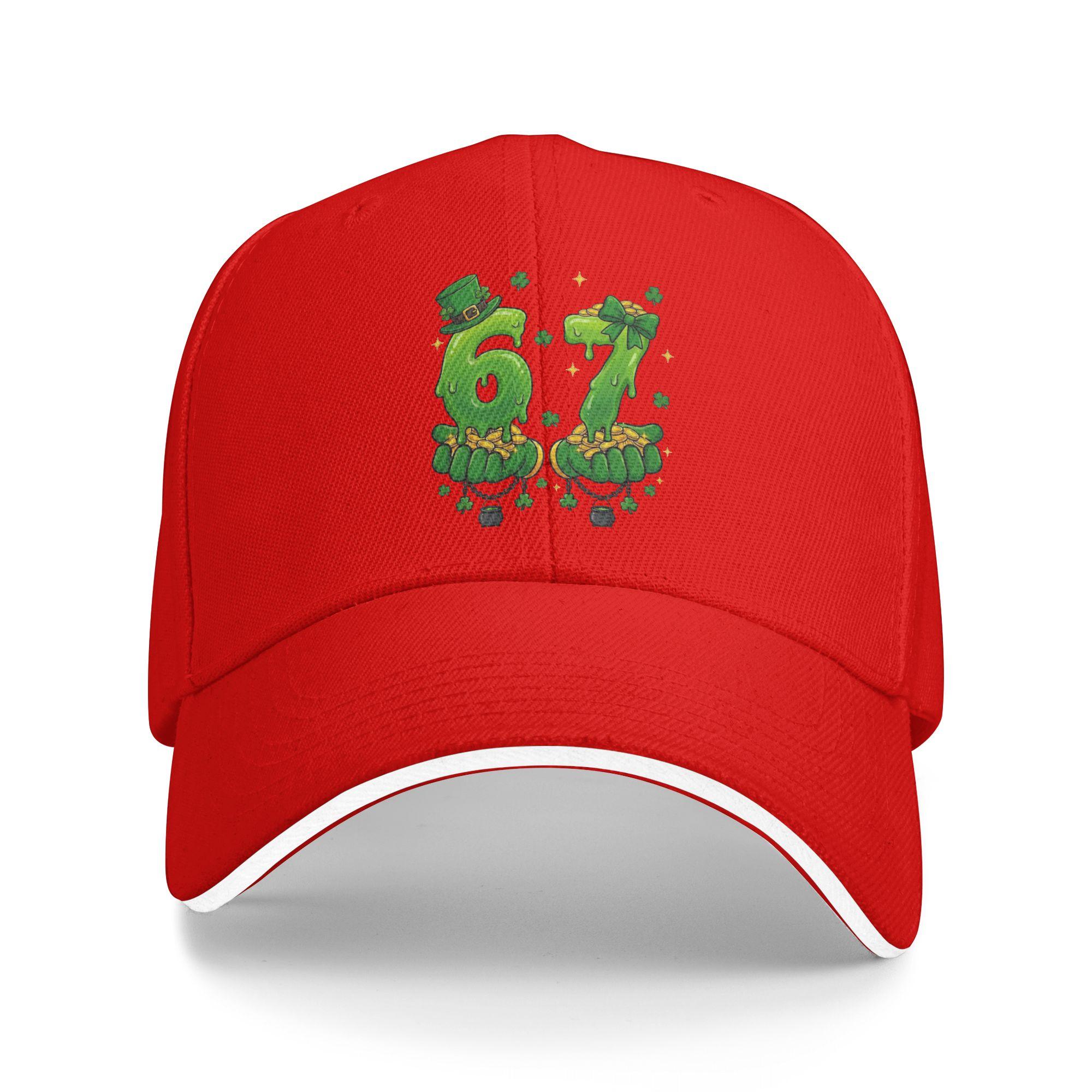 

Unisex 67 Green Slime Lucky Hands Saint Patricks Day Outdoor Hat Trucker Cap New Baseball Cap Sports Hats One Size