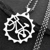 Stal Nierdzewna Wisiorek Naszyjnik Rowerowy dla Mężczyzn Kobiet Rower Kolarstwo Opona Łańcuszek Choker Biżuteria Szyjna pingente bicicleta N2654S01