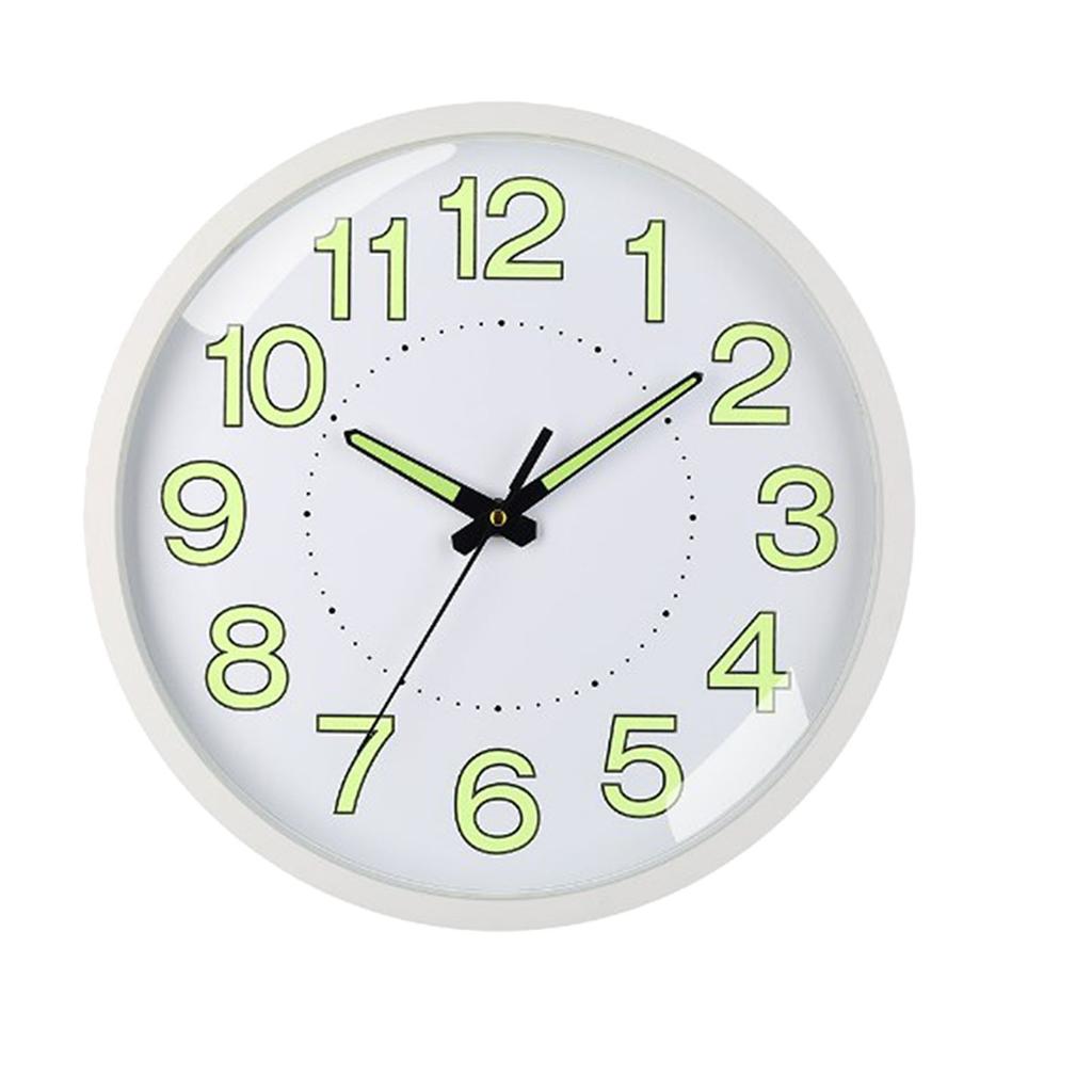 Silent Quartz Clock Plastic Wall Mounted Luminous Quiet for Living Room Bedroom 12in 30cm Rose Gold