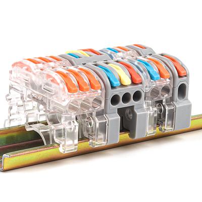 Conector de Cable para Carril DIN Rápido Universal Compacto Cable Eléctrico LED Luz Lámpara Conector Cableado Conductor Bloque de Terminales 2/3 pines