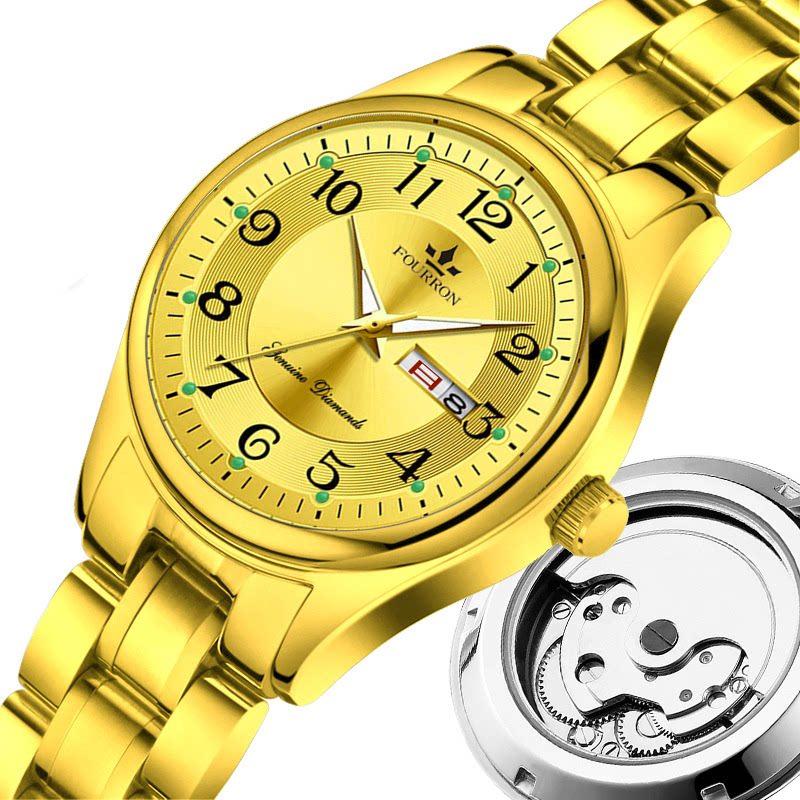 Relógio Automático Skeleton Importado Suíço - Feminino & Masculino Luminoso à Prova d'Água