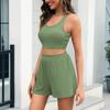 Damen Sommer Mode Lässig Sport Weste Shorts Set Lässig Sport Weste Shorts Set