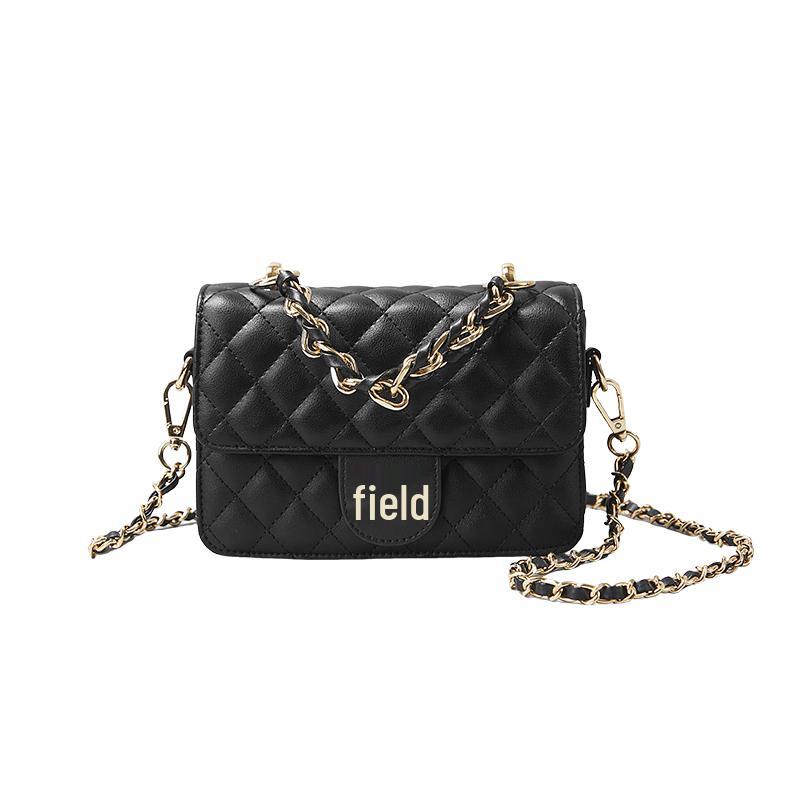 FUFUNI Quilted Genuine Leather Chain Shoulder Bag