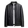 Men's Trendy Versatile PU Leather Motorcycle Jacket with Stand Collar for Autumn and Winter