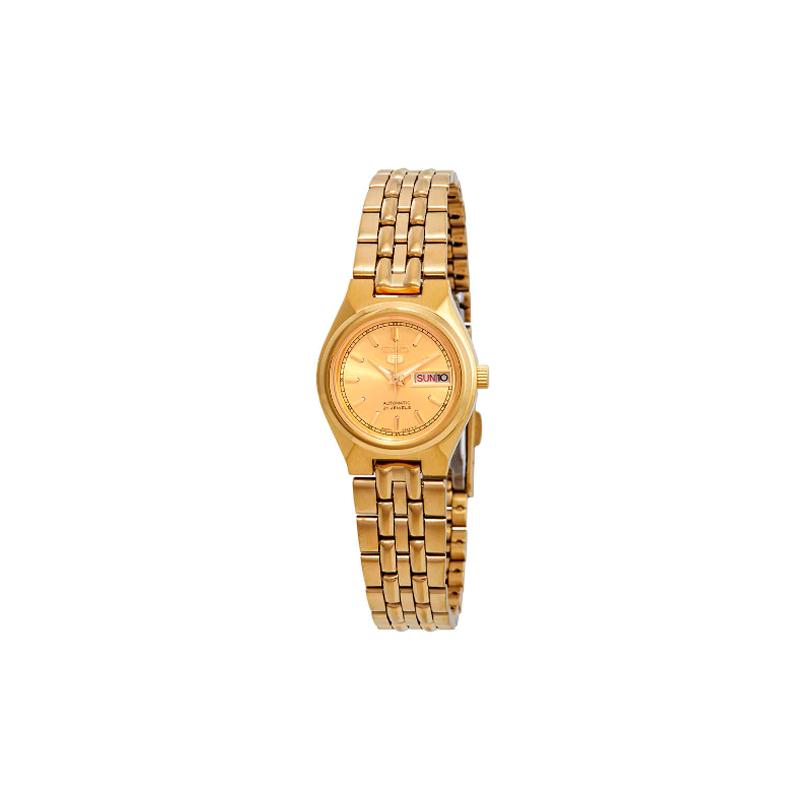 SEIKO 30 meters waterproof Automatic Steel Strap women s watch gold dial SYMA04 золотой
