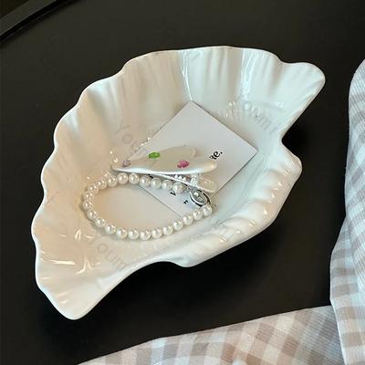 Retro Muschel Keramiktablett Kreative Kunst Heimdekor Schmuckaufbewahrungstabletts Dekorative Fortgeschrittene Gefühl Kommode Aufbewahrungsteller