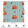 Brighten Your Bath With This Adorable Fox Shower Curtain Set Blue Floral Print Fabric Waterproof Bathroom Decor 2 Panels + Rod P