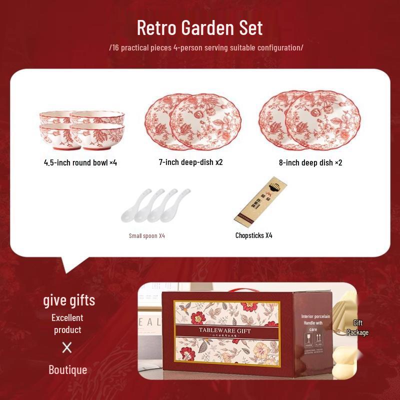 Handun Retro Garden Ceramic Tableware Set