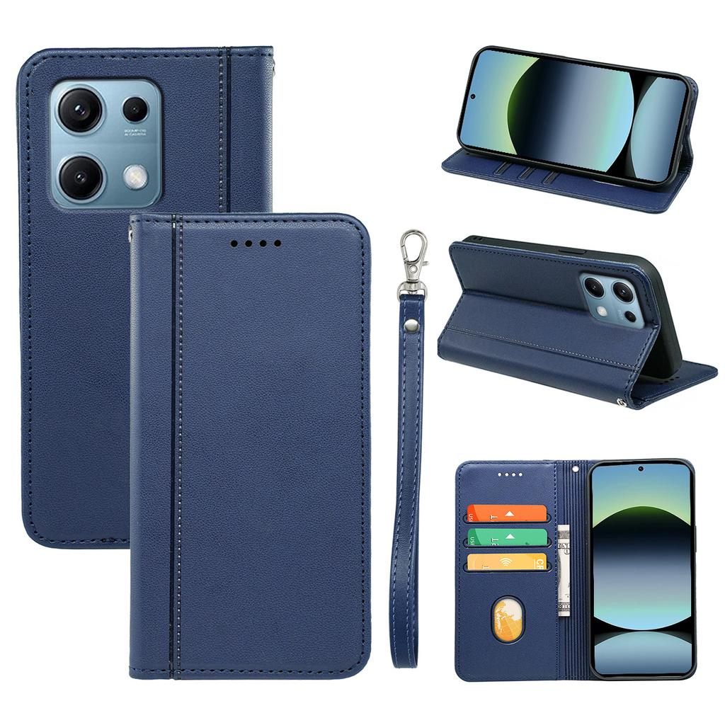 HX01 For Xiaomi Redmi Note 14S 4G Wallet Case Magnetic Closing PU Leather Phone Cover