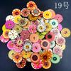 Wooden Buttons, Vintage Button Decorations, Children'S Painted Printed Diy Double-Hole Buttons, 100 Pieces Per Pack