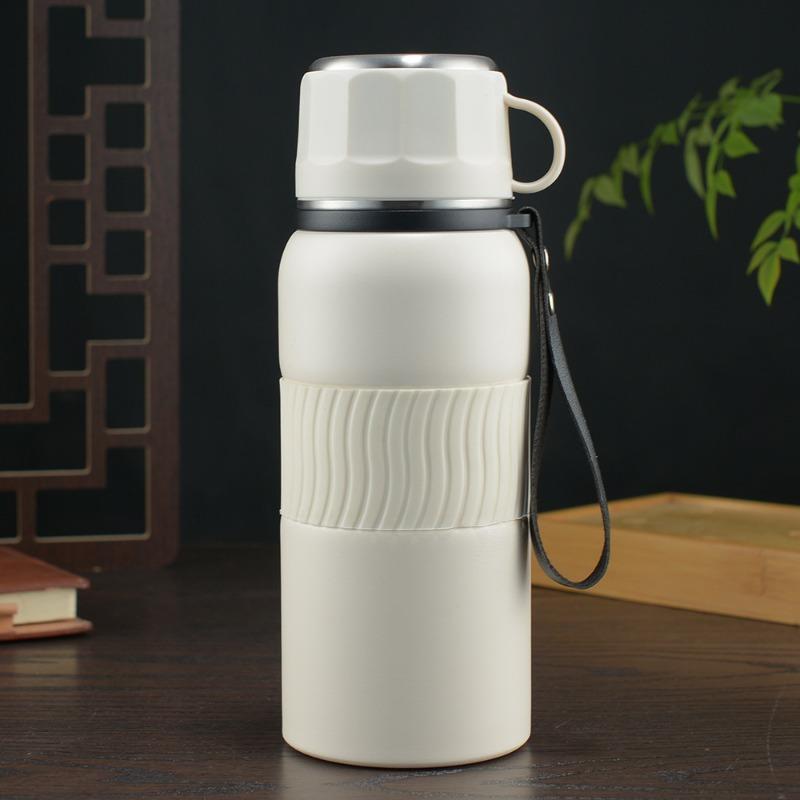 

Термокружка из нержавеющей стали большой вместимости, изоляция, уличный дорожный чайник, портативная спортивная бутылка для воды 800ML белый