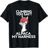 Funny Climbing Shirt Cute Alpaca Rock Climber Tee High Quality Cotton O-neck Unisex All-match Kawaii Hot Sale New Style