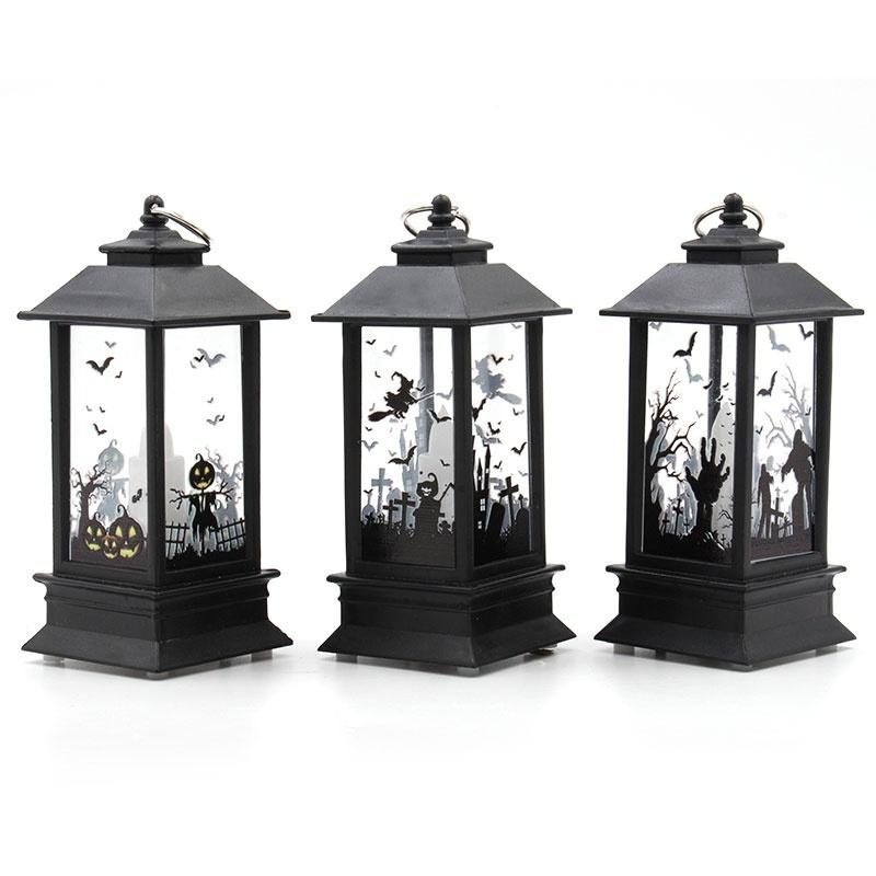 Small Halloween Simulation Flame Light Layout Desktop Decoration Vintage Style Hanging Small Oil Lam