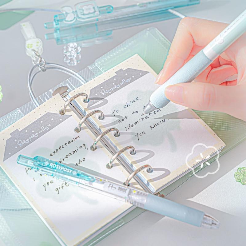 4PCS Ergonomic Handle Gel Inks Pen Refillable Retractable Gel Pen with Plastic Clip 0.5MM Black Inks for Office School