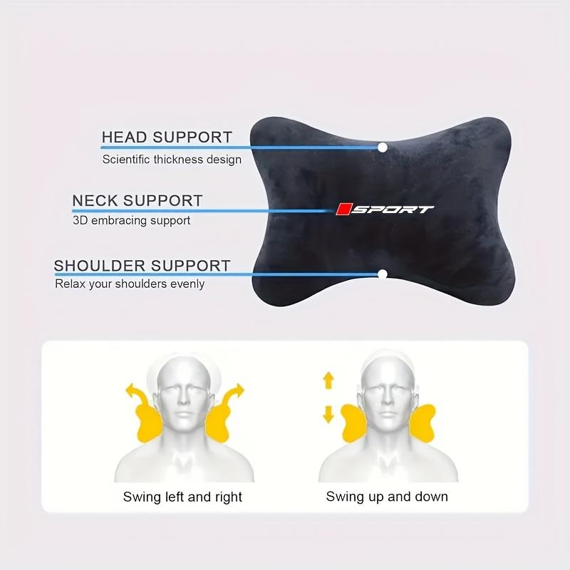 2Pcs Car Neck Headrest Neck Pillows Support Cushion Auto Interior Accessories for Comfortable Relax Suitable Various Car Models