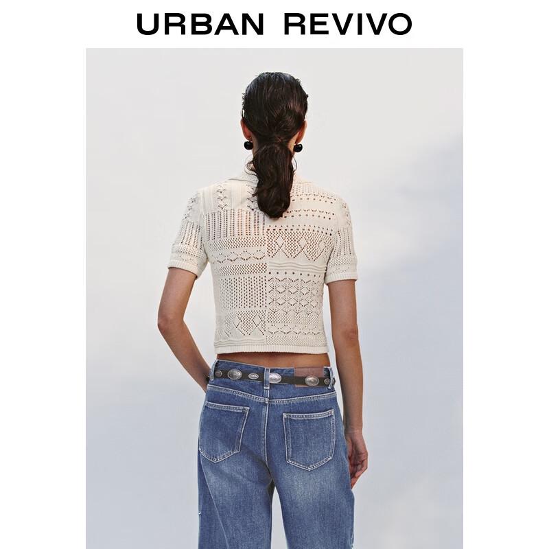 Women's Bohemian Polo Collar Short-Sleeve Knit Top