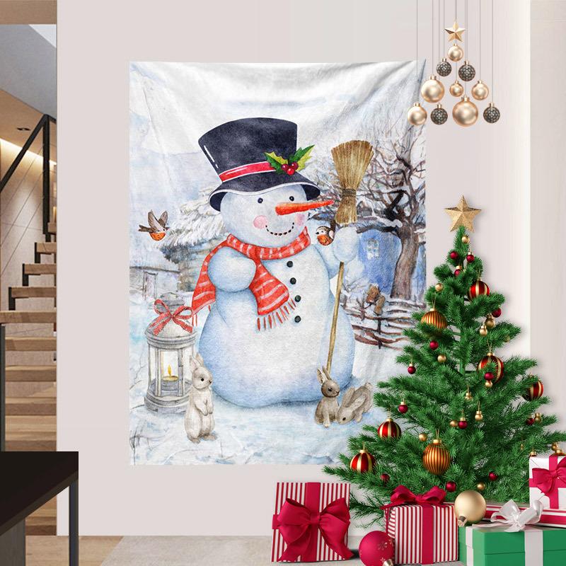 Cross-border Snowman Christmas Series Tapestry Digital Printing Hanging Cloth Foreign Trade