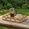 Scalloped Edge Paper Rope Storage Basket Handmade Fruit Basket Practical Desktop Organizer  Kitchen