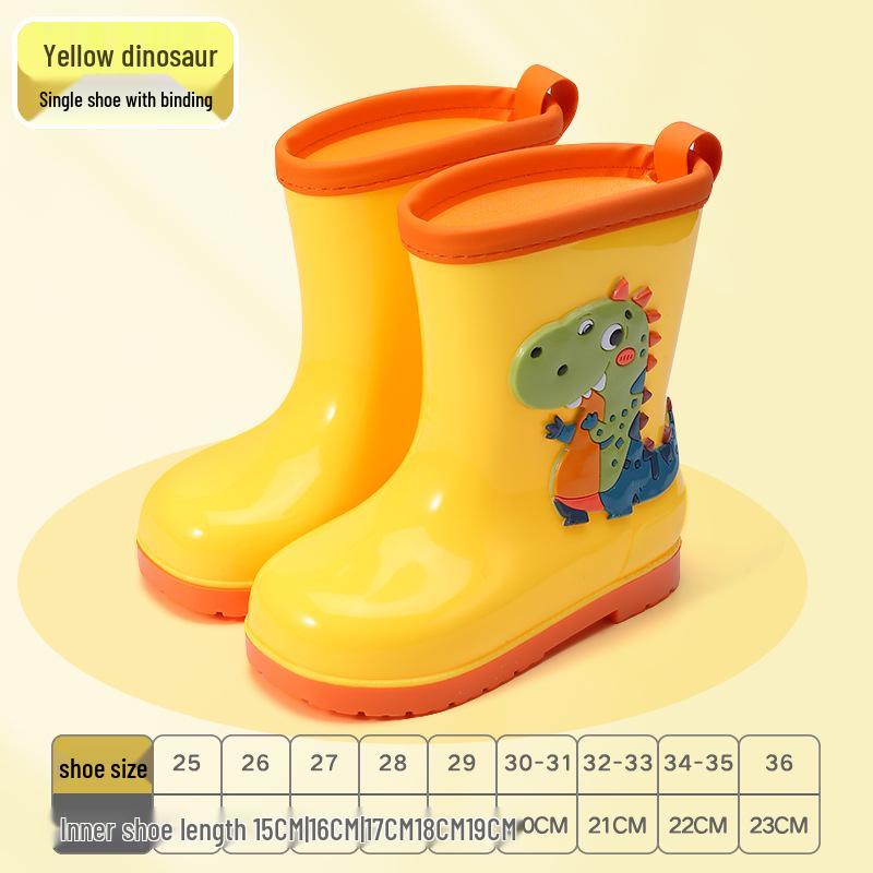 Children's Waterproof Unicorn & Dinosaur Rain Boots with Non-Slip Sole, Fleece-Lined for Boys & Girls
