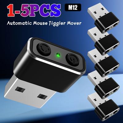 1-5PCS Mini Jiggler de Souris USB Indétectable Moteur de Souris Silencieux Bouton Marche/Arrêt Simulateurs de Mouvement Automatique Pour Maintenir l'Ordinateur Actif