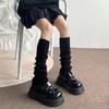 Leg Warmers Lolita Socks Y2K Knitted Warm Foot Cover White Black Warmer Lady Autumn Winter Crochet Sock Boot Cuffs