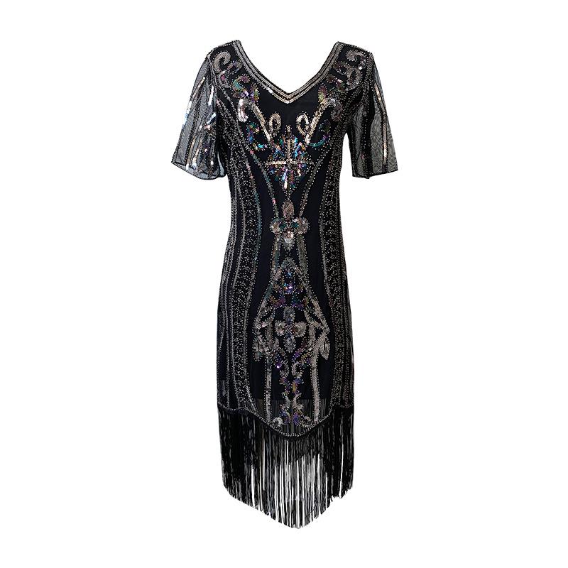 

Свадебное платье и платье подружки невесты в стиле ретро 1920-х годов - вечернее платье с вышивкой пайетками XXXL