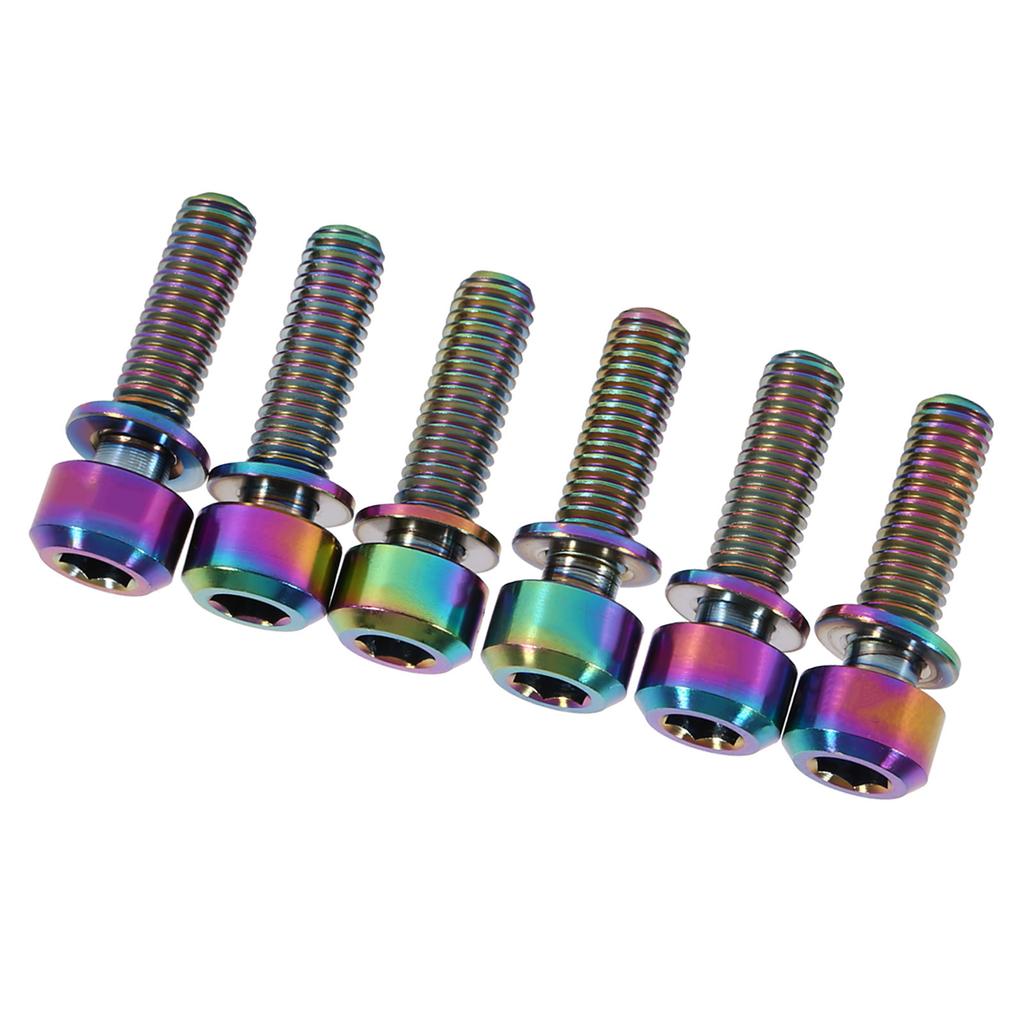 6 Pieces Mountain Bike M5 X 18mm Stem S Screw With Washer( )