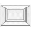 Vidaxl Dog Cage, With Door, Grey, 4X2X1.5 M, Steel