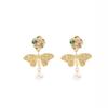 Premium Color Flower Diamond Butterfly Tassel Pearl Earrings Super Fairy Gentle Sweet Fairy Wind Earrings