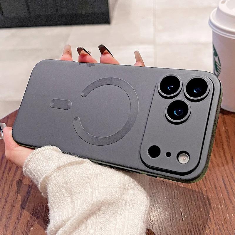For  Magnetic Phone Case For For Iphone 17 16 Pro Max Lens Protection Matte Cases For For Iphone 1 14 13 17 Pro Max Cover