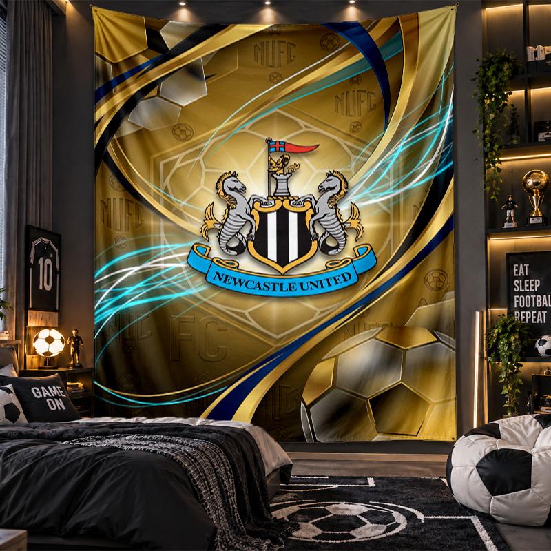 Nástěnná tapisérie Newcastle United Fotbalový potisk Látka do obývacího pokoje Ložnice Domácí dekorace