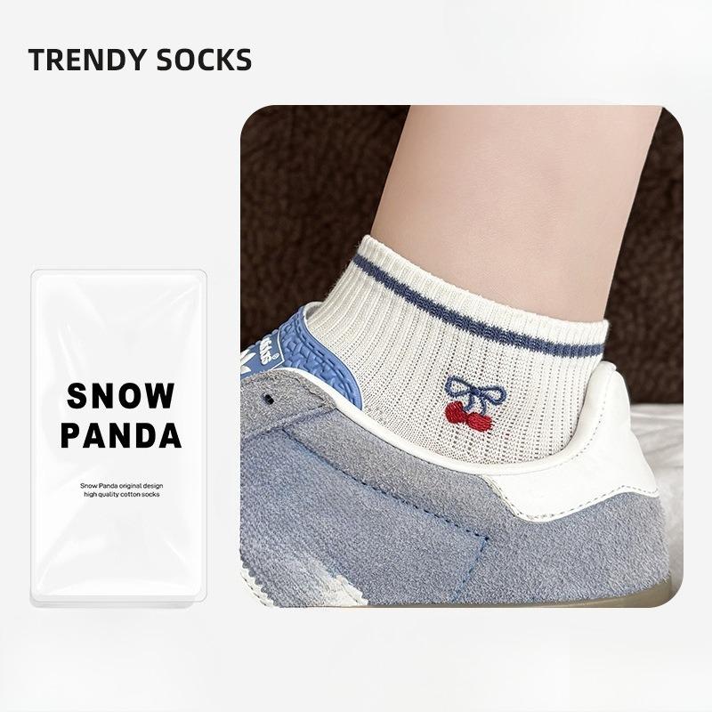 Boneless Spring/Summer Style Stitched Cotton Short Socks with Cute Short Cuffs and Lightweight Women's Cotton Socks