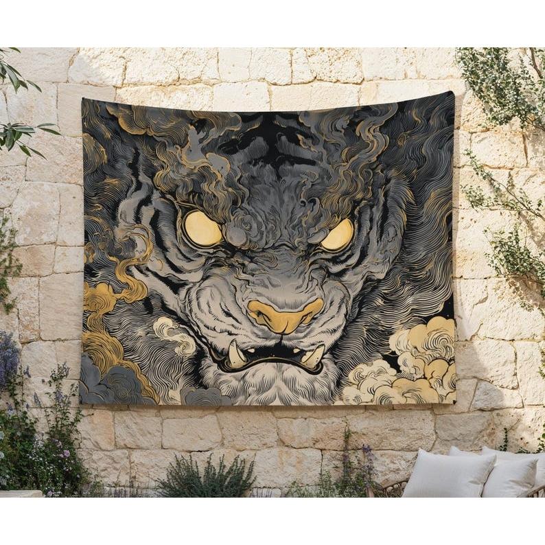 Ethereal White Tiger tapestry 75x100
