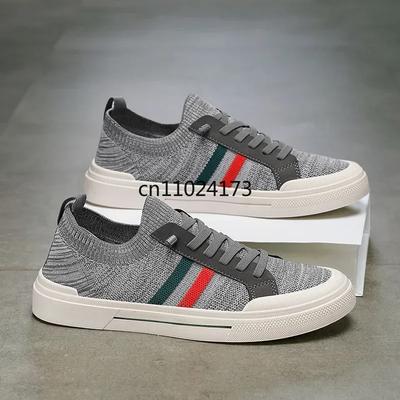 2026 Oddychające Męskie Buty Siatkowe Buty Deskorolkowe Miękka Podeszwa Codzienne Buty Sportowe Młodzieżowy Trend Trampki Wsuwane Buty z Płótna