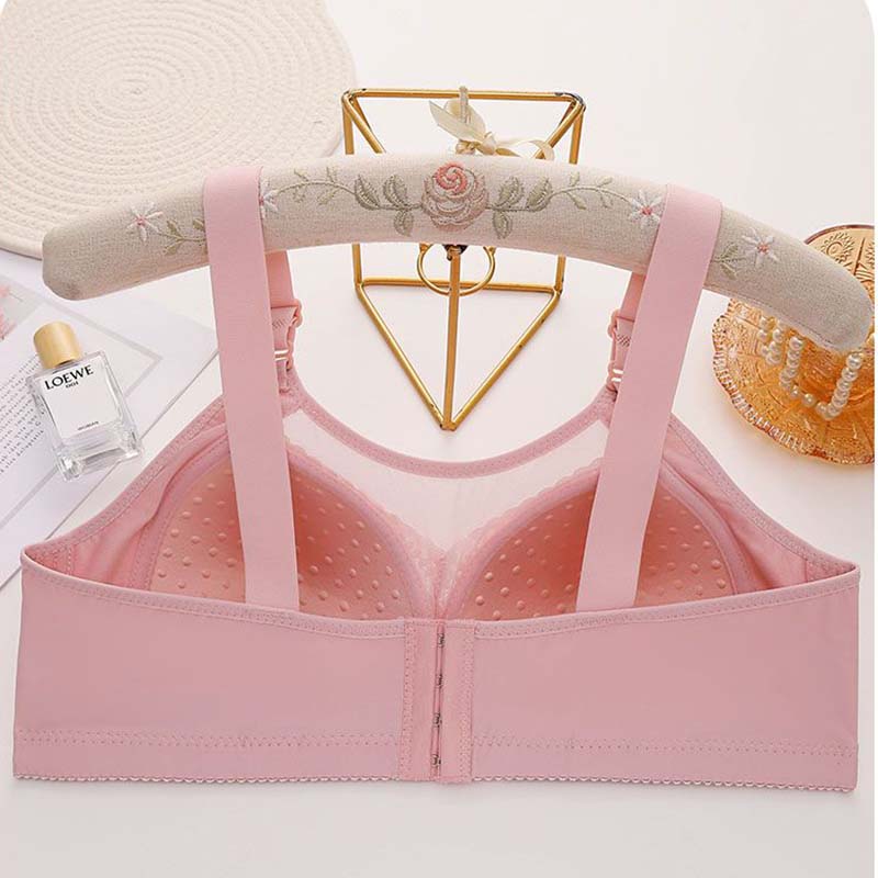 Large Size Thin Section of Anti-sagging Non-steel Ring Bra Lifting Breast Gathering Anti-glare Bra Back Underwear