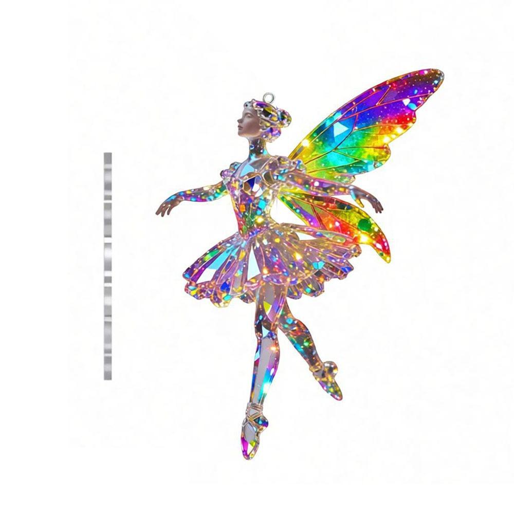 New 2D Flat Christmas Hanging Pendant Shining Ballerina Angel Hanging Decor Simulation Acrylic Keychain Navidad Decor