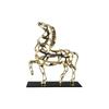 Metal Handicraft Artificial Animal Sculpture Hollow Out A Golden Horse Metal Decorative Figurines Home Decoration Accessories