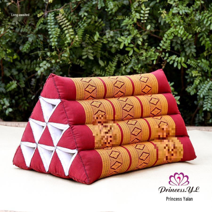 Thailand Triangle Tatami Cushion: Kapok Lumbar Pillow & Sofa Back Support.