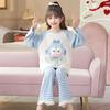 Girls Cotton Pajama Set Long Sleeve Round Neck Princess Style Sleepwear Kids 8-14 Years Winter Home Wear
