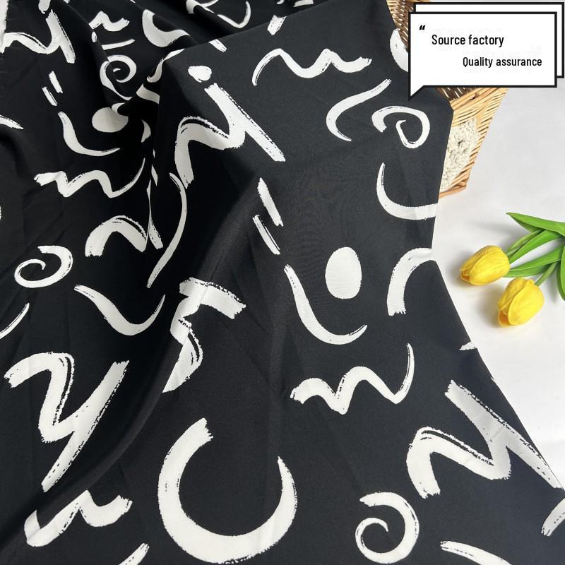 Modern Four-Way Stretch Printed Fabric for Women's Fashionable Dress and Shirt