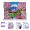 Full Round Diamond Painting 5D Landscape Cherry Blossoms Diamond Art Embroidery Mountain Home Decoration 30x40cm/12x16inch