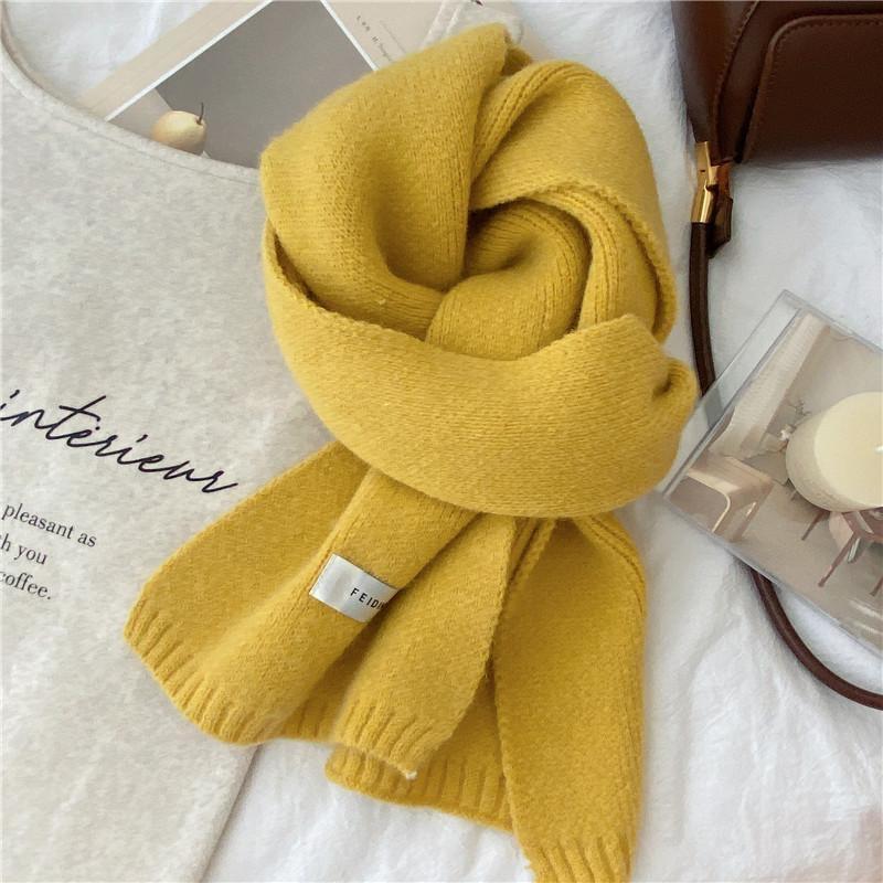 New Imitation Cashmere Knitted Scarf for Women Winter New Korean Fashion Versatile Warm Scarf Soft and Skin Friendly