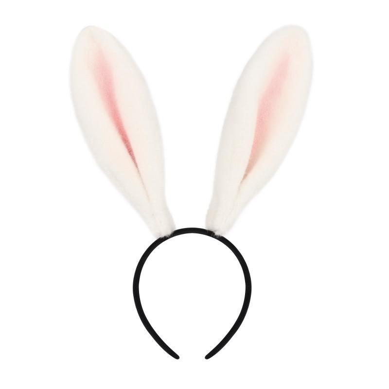 Handmade Plush Rabbit Ear Headband Cosplay Anime Convention Party Lolita Accessory Unisex Hair Band