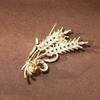 Golden Wheat Ear Brooch: Elegant Women's Suit Jacket Pin & Versatile Clothing Accessory