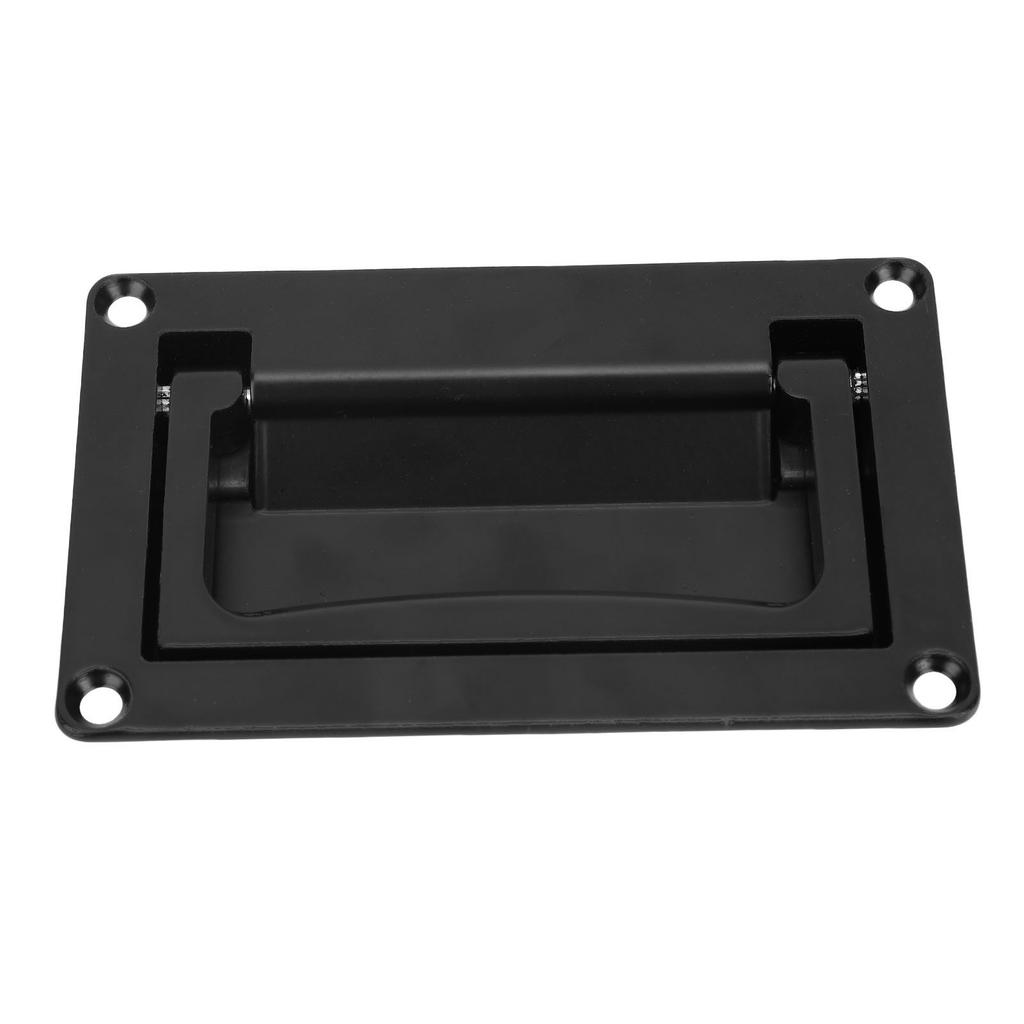 Recessed Door Pull Handle Zinc Alloy Flush Lift Recessed Hatch Handle Black Toolbox Handle with Mount Screws for Yacht