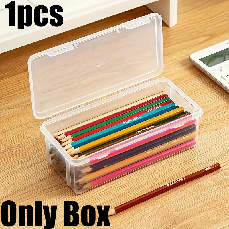 

1-5pc Plastic Storage Box Transparent Pencil Box Multi-function Mount Storage Pen Box Small Items Toys Organizer DIY Stuff Boxes
