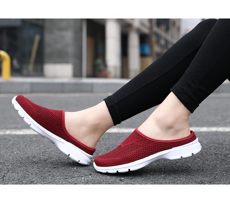 Fashion Women Walking Shoes  Slip-On Orthopedic Diabetic Ladies Platform Mules Mesh Lightweight Slipper Wedge Female Sneaker