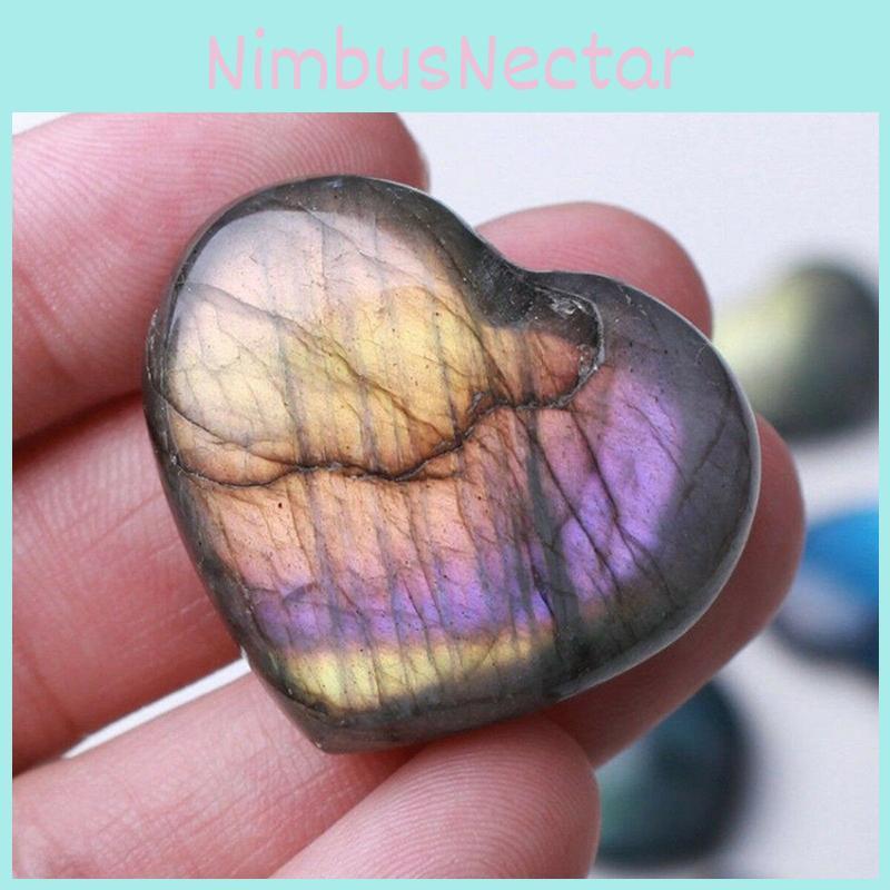 Vibrant Madagascar Quartz Labradorite Polished Heart Pendant Decor Perfect For Home And Office Decor